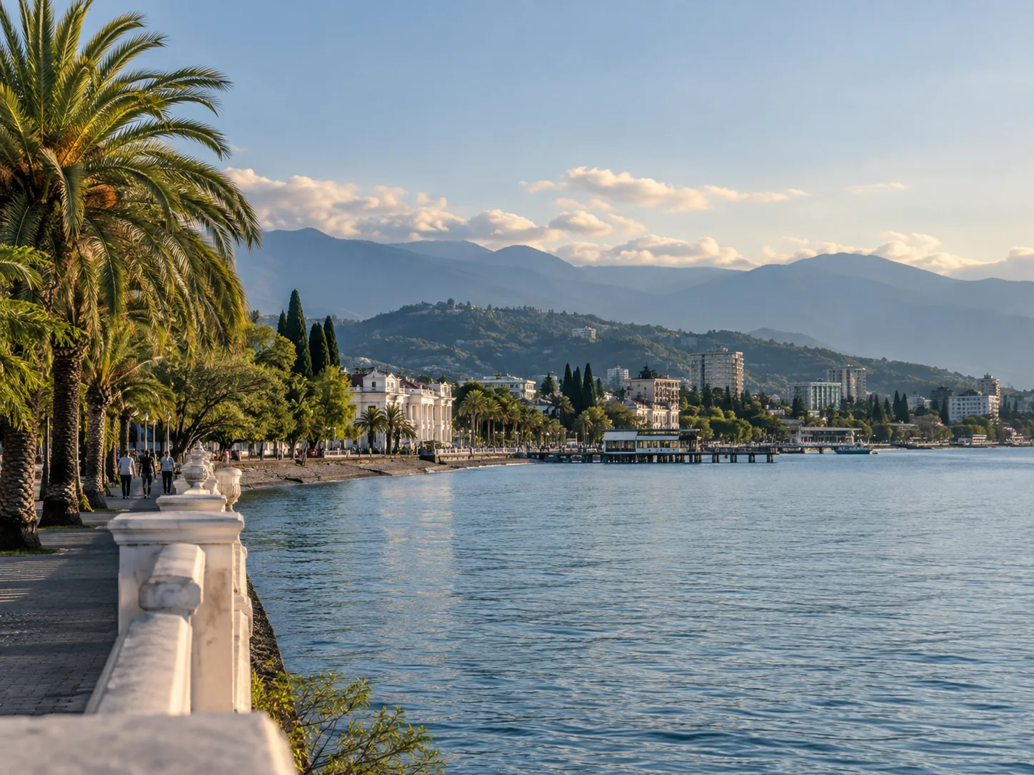 Sukhumi waterfront on the Black Sea in the Abkhaz language region